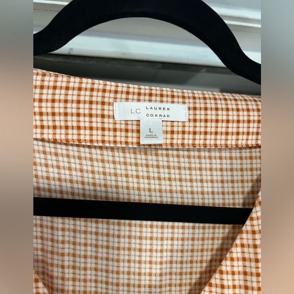 Lauren Conrad Checkered Peplum Top - Picture 2 of 6